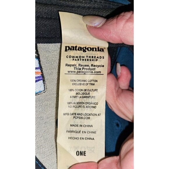 Patagonia Hat Mens Blue Snapback Canvas Cap One Size Adjustable Outdoors Logo - Picture 8 of 9